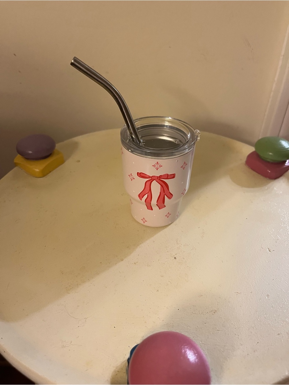 The Darling Effect pink bow mini tumbler